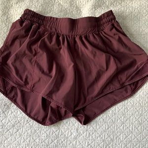 Maroon Lululemon Hotty Hot shorts
